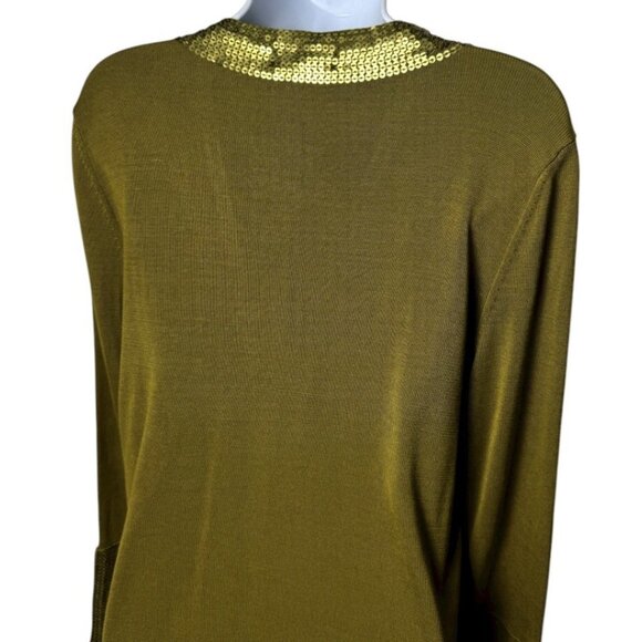 NEW Nordstrom 100% Silk Sequin Openfront Bell Sleeve Cardigan Fairy Festival M/L - Picture 7 of 12